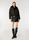 Only Siyah Kadın Mont ONLMAGGI FUR PUFFER LIFE CC OTW
