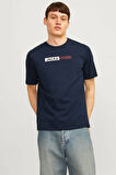 Erkek JJECORP LOGO PLAY SS Baskılı T-Shirt - Beyaz Lacivert | S