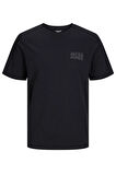 Jack & Jones Siyah Mini Logo Erkek Bisiklet Yaka T-shirt -12151955
