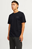 Jack & Jones Siyah Mini Logo Erkek Bisiklet Yaka T-shirt -12151955