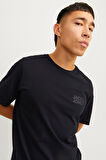 Jack & Jones Siyah Mini Logo Erkek Bisiklet Yaka T-shirt -12151955