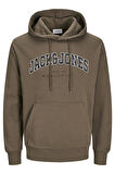 JJECALEB VARSITY SWEAT HOOD NOOS KAHVERENGİ12256521