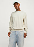 Jack & Jones Bisiklet Yaka Bej Erkek Sweatshırt 12257853_JJECHARGE SWEAT CREW NECK