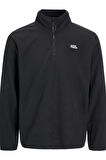 JJECORP LOGO  FLEECE QUARTER ZIP SİYAH12258490