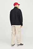 JJECORP LOGO  FLEECE QUARTER ZIP SİYAH12258490