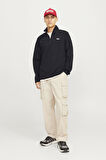 JJECORP LOGO  FLEECE QUARTER ZIP SİYAH12258490