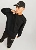 Jack & Jones Bisiklet Yaka Siyah Erkek Sweatshırt 12259945_JJEURBAN EDGE SWEAT CREW N