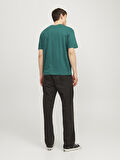 Jack Jones Erkek Jjestar Deep Teal Bisiklet Yaka Yeşil Tişört 12234746