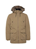 Jack & Jones Açık Kahve Erkek Mont JJECONSTRUCT FAUX FUR PARKA SN