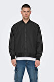 Only & Sons Erkek Onsgavın Ribanalı Mevsimlik Spor Bomber Ceket 22030757 Siyah