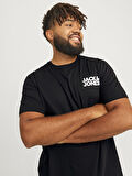 Jack Jones Erkek Jjecrop Logo Bisiklet Yaka Siyah Tişört 12158505