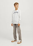 Jack & Jones Baskılı Erkek Çocuk Beyaz Sweatshırt 12258967