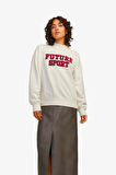 JJXX Jxriri Loose Kadın Beyaz Sweatshirt 12263678-VanillaIce