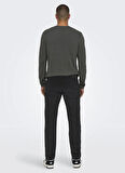 Only & Sons Normal Bel Dar Siyah Erkek Denim Pantolon ONSWEFT REGULAR BLACK 8638 MAT DNM