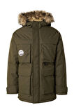 Jack & Jones Erkek Jjstar Rüzgar Geçirmez Kapüşonu Kürklü Parka 12256892 Yeşil