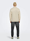 Only & Sons Ekru Erkek Sweatshırt ONSCURATED REG HALF ZIP SWEAT NOOS