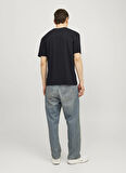 Jack & Jones Siyah Erkek T-Shirt 12256801_JJHAKKAI TEE SS CREW NECK