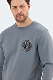 Jack & Jones 12256818 Erkek  Mavi Sweatshirt