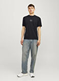 Jack & Jones Siyah Erkek T-Shirt 12256801_JJHAKKAI TEE SS CREW NECK