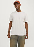 Jack & Jones Ekru Erkek T-Shirt 12256801_JJHAKKAI TEE SS CREW NECK