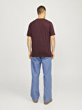 Jack Jones Erkek Jjalvis  Bisiklet Yaka Bordo Tişört 12256803