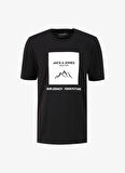 Jack & Jones Siyah Erkek T-Shirt 12258128_JJMAPPED TEE SS CREW NECK