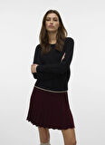 Vero Moda Bisiklet Yaka Normal Siyah Kazak Kadın VMBREEZE LS O-NECK CARDIGAN BOO
