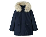 Name it kids Nkmillo Parka Jacket Long Fo Noos Çocuk Günlük Mont 13235514-DARK-SAPPHIRE Lacivert