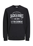 Jack & Jones Baskılı Erkek Siyah Sweatshırt 12259862