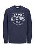 Jack & Jones Baskılı Erkek Lacivert Sweatshırt 12259862