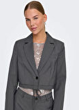 Only Normal Antrasit Kadın Ceket ONLALANA L/S SHORT TIE BLAZER TLR