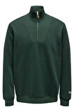 ONSRILEY REG 1/4 ZIP HIGH NECK SWT ZÜMRÜT YEŞİLİ22030160