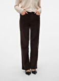 Vero Moda Yüksek Bel Standart Koyu Kahve Kadın Pantolon VMTESSA HR WIDE CORDUROY PANTS GA N