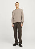 Jack & Jones Bisiklet Yaka Relaxed Kahve Erkek Kazak 12259666_JPRBLAMILANO STITCH KNIT C