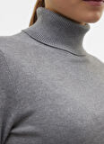 Vero Moda Balıkçı Yaka Dar Gri Kadın Kazak VMIRIS LS ROLLNECK PULLOVER GA NOOS