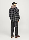 Jack & Jones Relaxed Siyah Erkek Gömlek 12261112_JCOTHEO CORDUROY CHECK OVE
