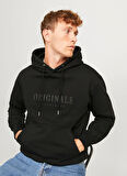 Jack & Jones Kapüşon Yaka Siyah Erkek Sweatshırt 12262811_JORFREDERIKSBERG SWEAT HOO