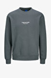 Jack & Jones Jorvesterbro Sweat Crew Neck Noos Erkek Gri Sweatshirt 12241694-IronGate