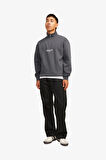 Jack & Jones Jorvesterbro Erkek Gri Sweatshirt 12241777-IronGate