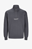 Jack & Jones Jorvesterbro Erkek Gri Sweatshirt 12241777-IronGate