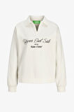JJXX Jxpallas Kadın Beyaz Sweatshirt 12262669-BlancdeBlanc