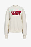 JJXX Jxriri Loose Kadın Beyaz Sweatshirt 12263678-VanillaIce