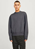Jack & Jones Bisiklet Yaka Loose Fit Koyu Gri Erkek Kazak 12261852_JORVESTERBRO KNIT CREW NEC