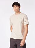 Jack & Jones Bisiklet Yaka Krem Erkek T-Shirt JCOELMER TEE SS CREW NECK EXC