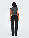 ONLJUICY LW WIDE LEG DNM REA1099 Kadın Black Denim Pantolon - 15333082