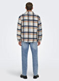 Only & Sons Krem Erkek Mont ONSGIO LF CHECK PADDED JACKET OTW