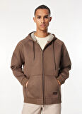 Only & Sons Kapüşon Yaka Koyu Kahve Erkek Sweatshırt ONSBOBBEY SCUBA FULL ZIP HOODIE SWE