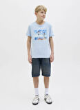 Jack & Jones Baskılı Mavi Erkek Çocuk T-Shirt 12269809