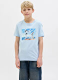 Jack & Jones Baskılı Mavi Erkek Çocuk T-Shirt 12269809