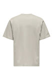 Only & Sons Erkek Onscurated Bisiklet Yaka %100 Pamuk T-Shirt 22030925 Taş